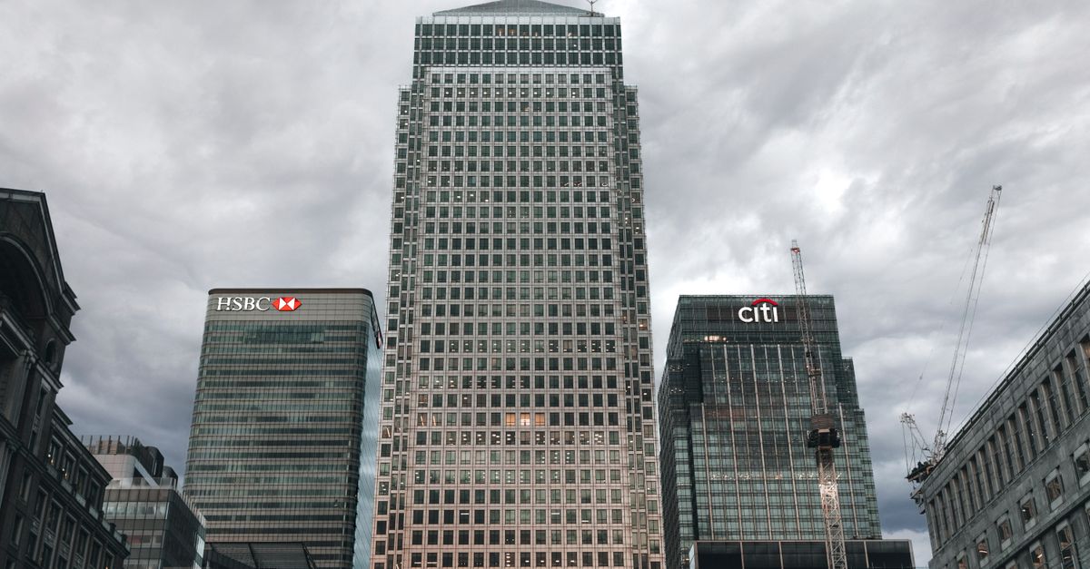 Bank building representing business banking