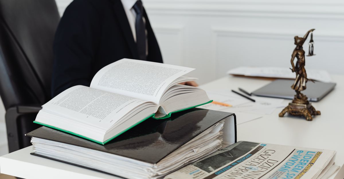 Law books and gavel on a desk