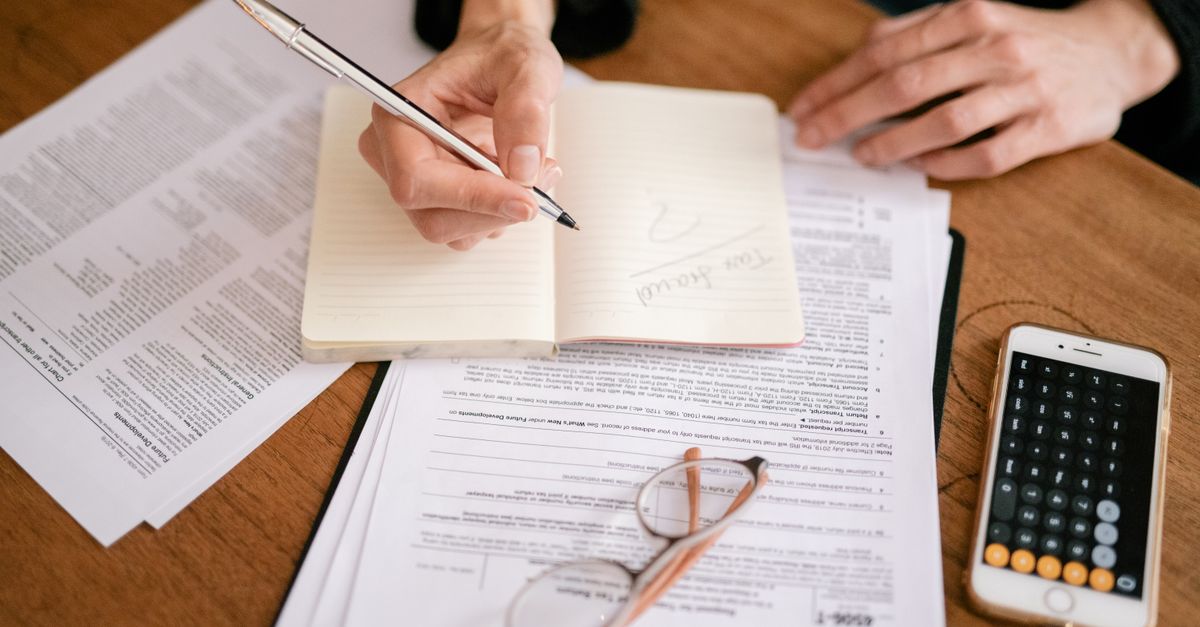 Tax adviser reviewing documents